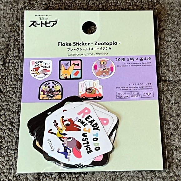 Zootopia Sticker Flakes Seals Pack Japan Exclusive Official Disney Kawaii Cute - Picture 1 of 6